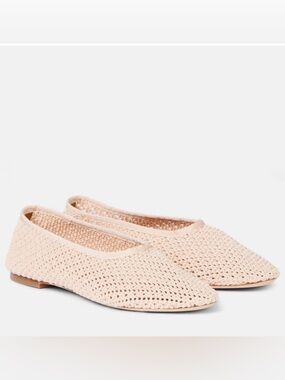 STAUD Alba ballet flats Crochet Cream, NWOB, 8.5, 38.5